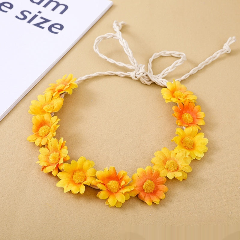 11 Simulation petite fleur de soleil Bohême vacances bord de mer Braid bande de cheveux pour les femmes