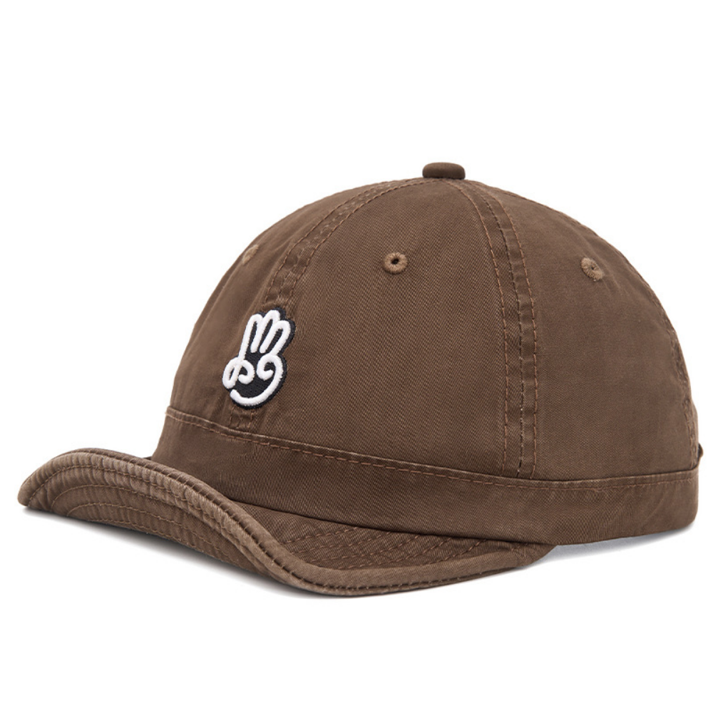 American Retro imprimé à la main lavé Motif de baseball avec brim pliable et sof