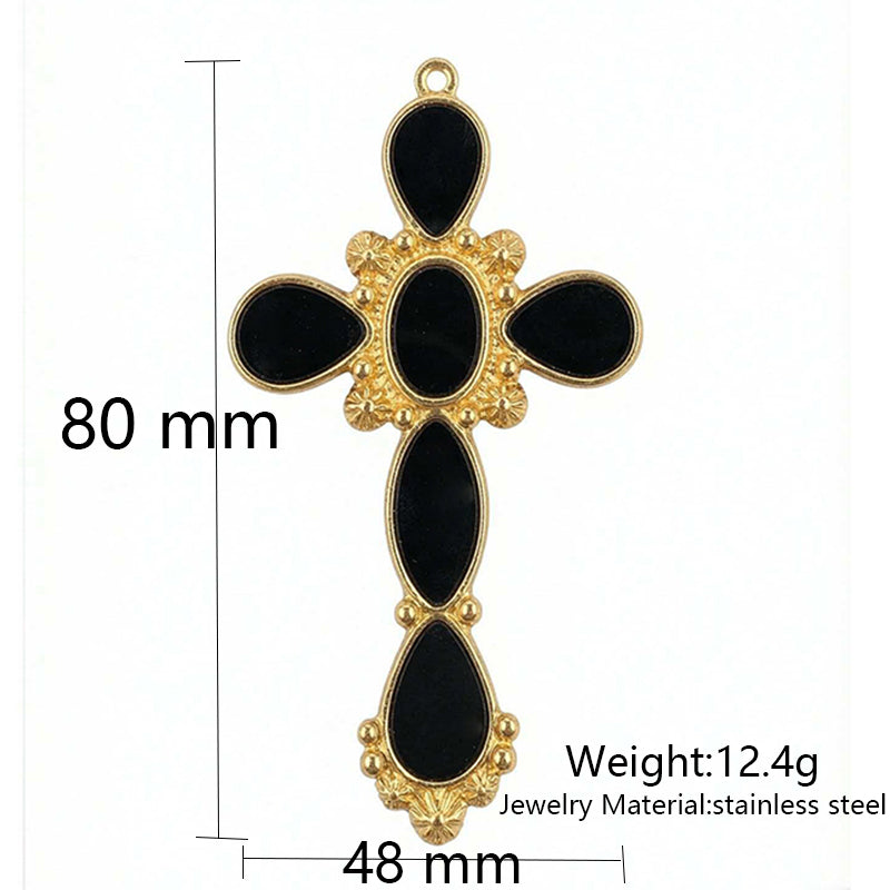 Pendentif en acier inoxydable avec zircon et trempage d'huile