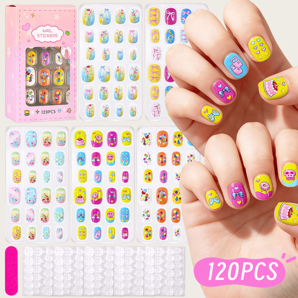 Set d'art à ongles pour enfants de style océan-océan de 120 pièces