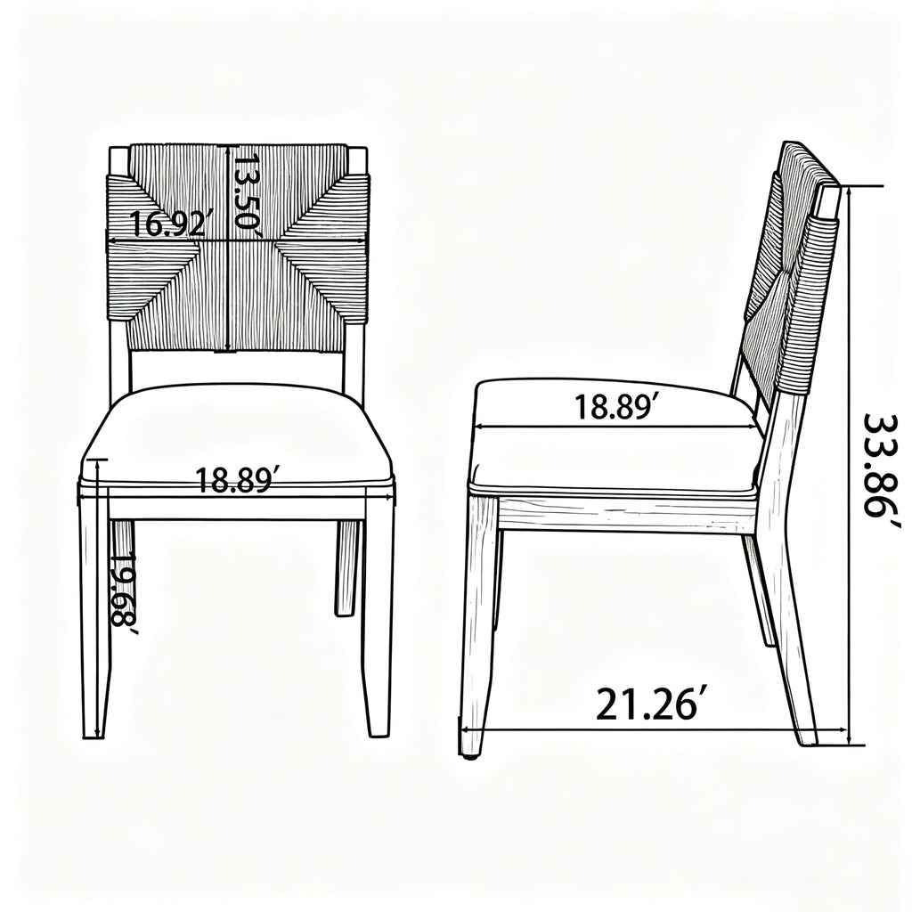 Chaises à manger à la campagne française Ensemble de 2