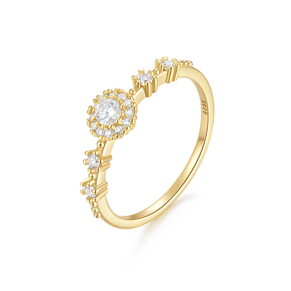 Entrée européenne et américaine Lux Flower Strass embeded Fermé 925 Argent Ro de haute qualité