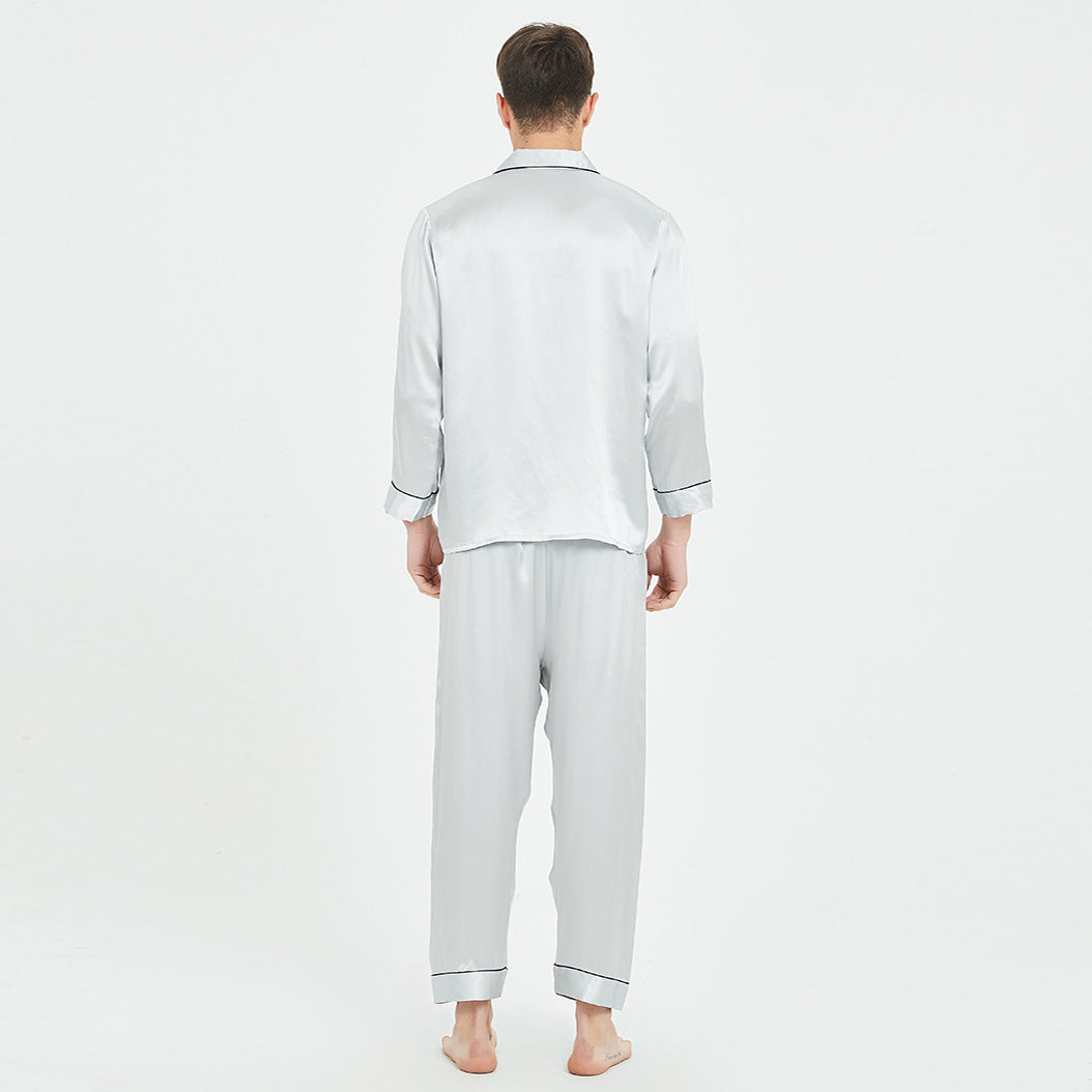 Pyjama en soie de luxe pour le top à manches longues et pantalons longs