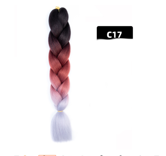 Couleur Big Braid African Chemical Fibre Gradient en soie haute température
