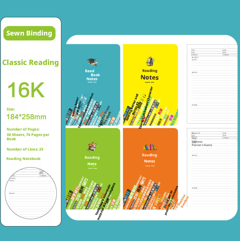 Carnet scolaire-Modèle de lecture classique-Livre couleur-1 de random