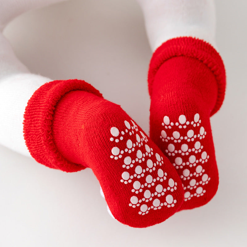 Bas cadeaux antidérapants rouge de Noël