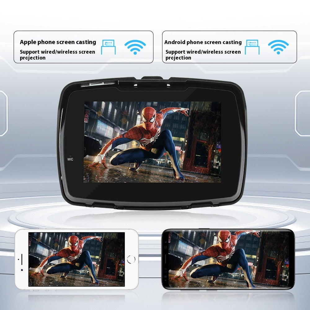 5 pouces moto portable lecteur MP5 sans fil Carplay HD étanche