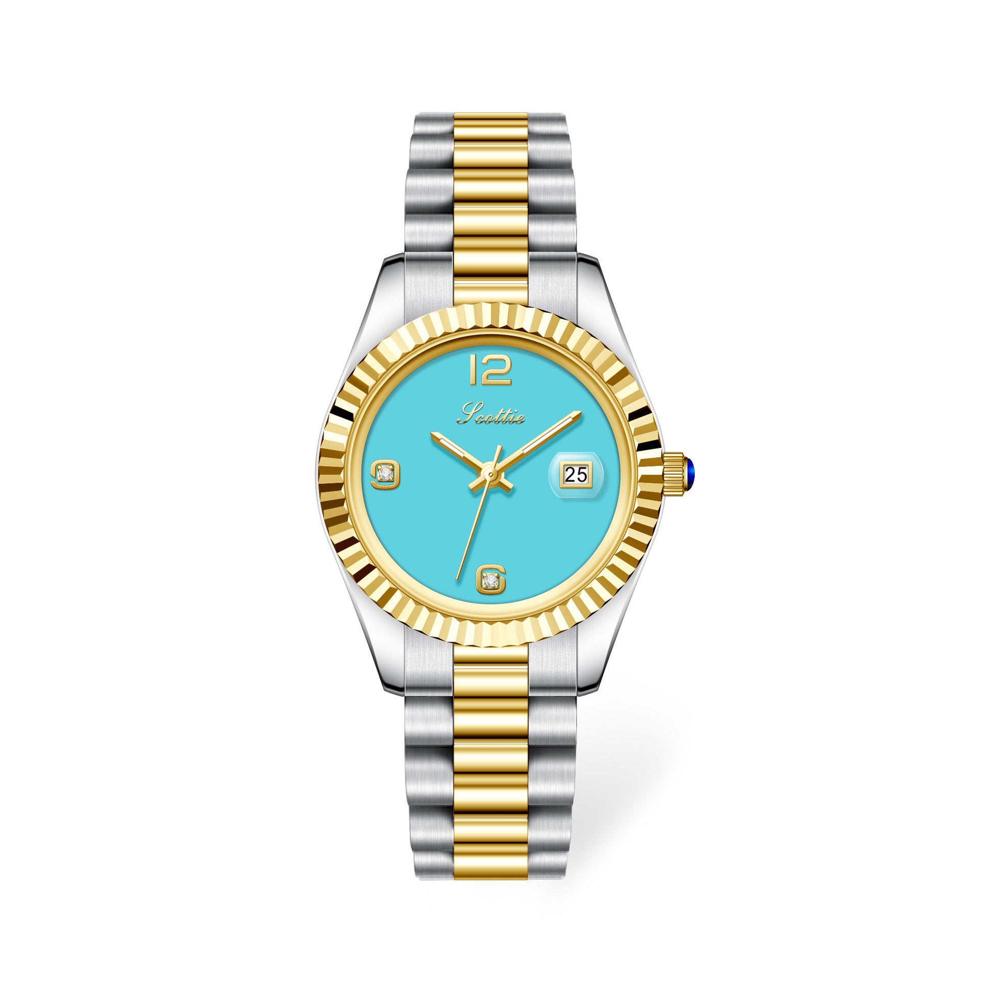 Montre Quartz Diamond Shining en acier pour femmes