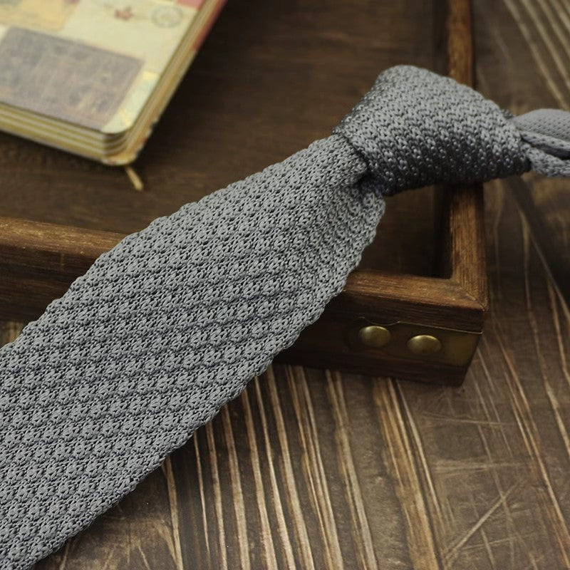 Narrow Woolen College Style Tie tricotée pour les hommes et les femmes
