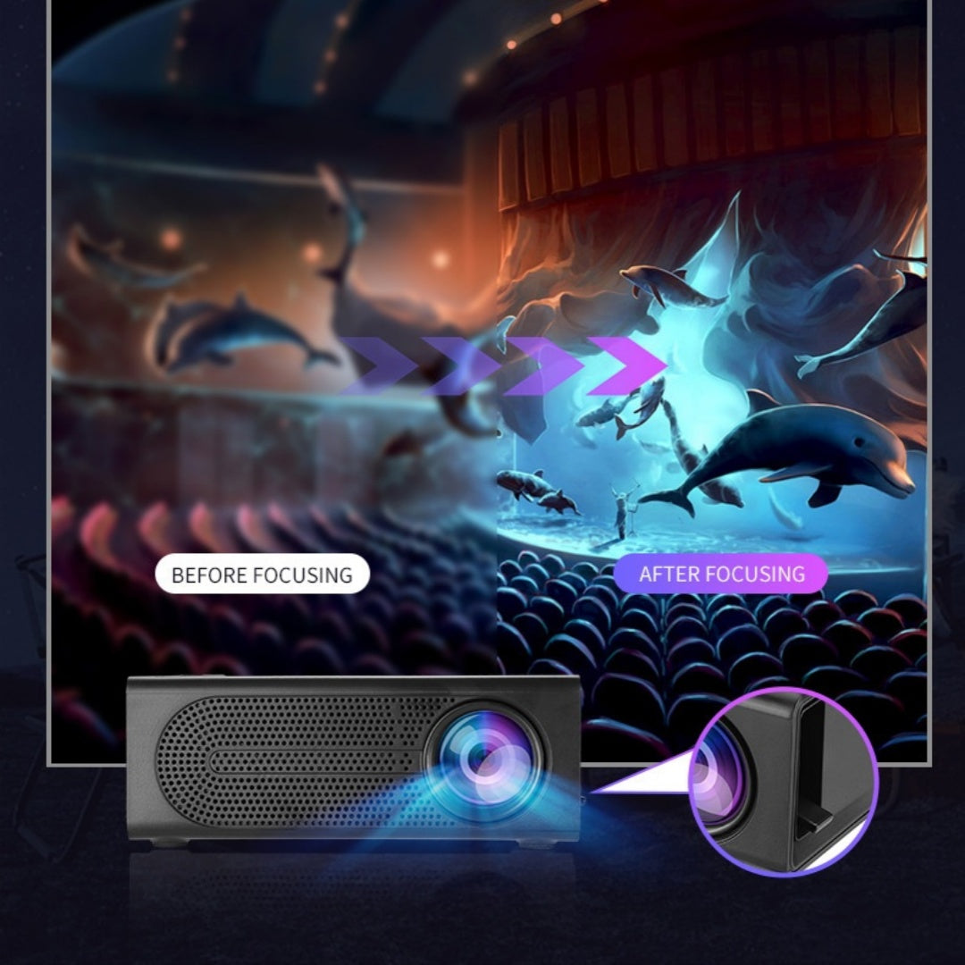 Mini projecteur portable filé même écran avec support de téléphone mobile