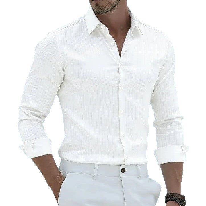 Chemise rayée manches longues pour hommes