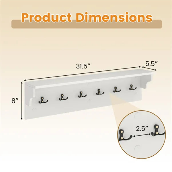 Support mural avec plateau - 31,5"x5,5"x8"