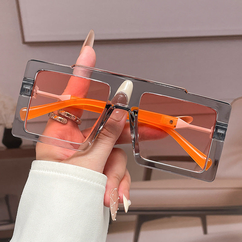 Cadres de lunettes à grand cadre Square Blue-light-blocking pour femmes