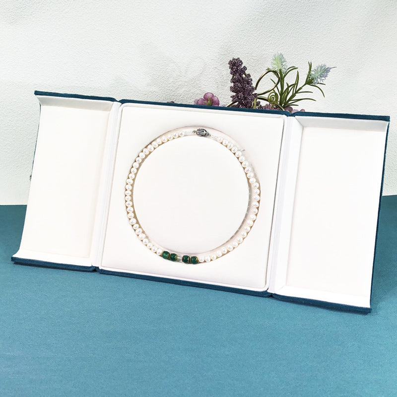 Boîte d'emballage de bijoux de mode perle de velours