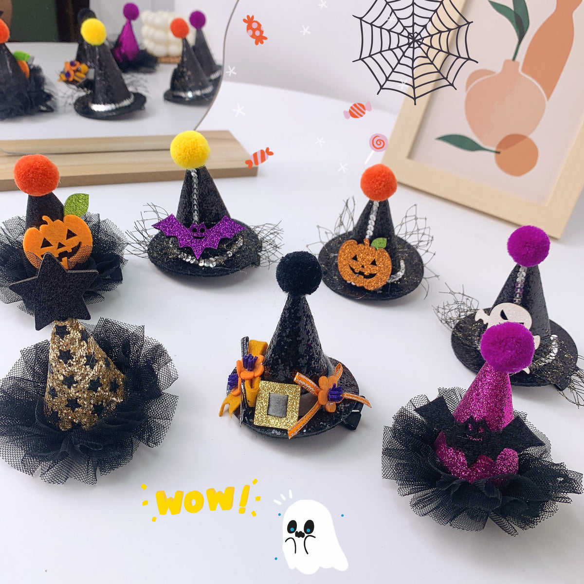 Rôle des enfants Jouer Halloween drôle Chapeau de citrouille Barrettes