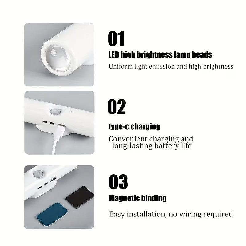 Magnétique RGB LED Night Light Smart Motion Capteur USB Lampe Ambient rechargeable