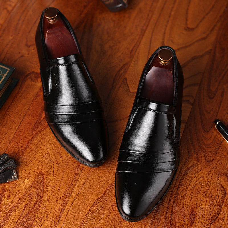 Hommes Forme en cuir d'affaires chaussures pointu Toe Slip-on Style