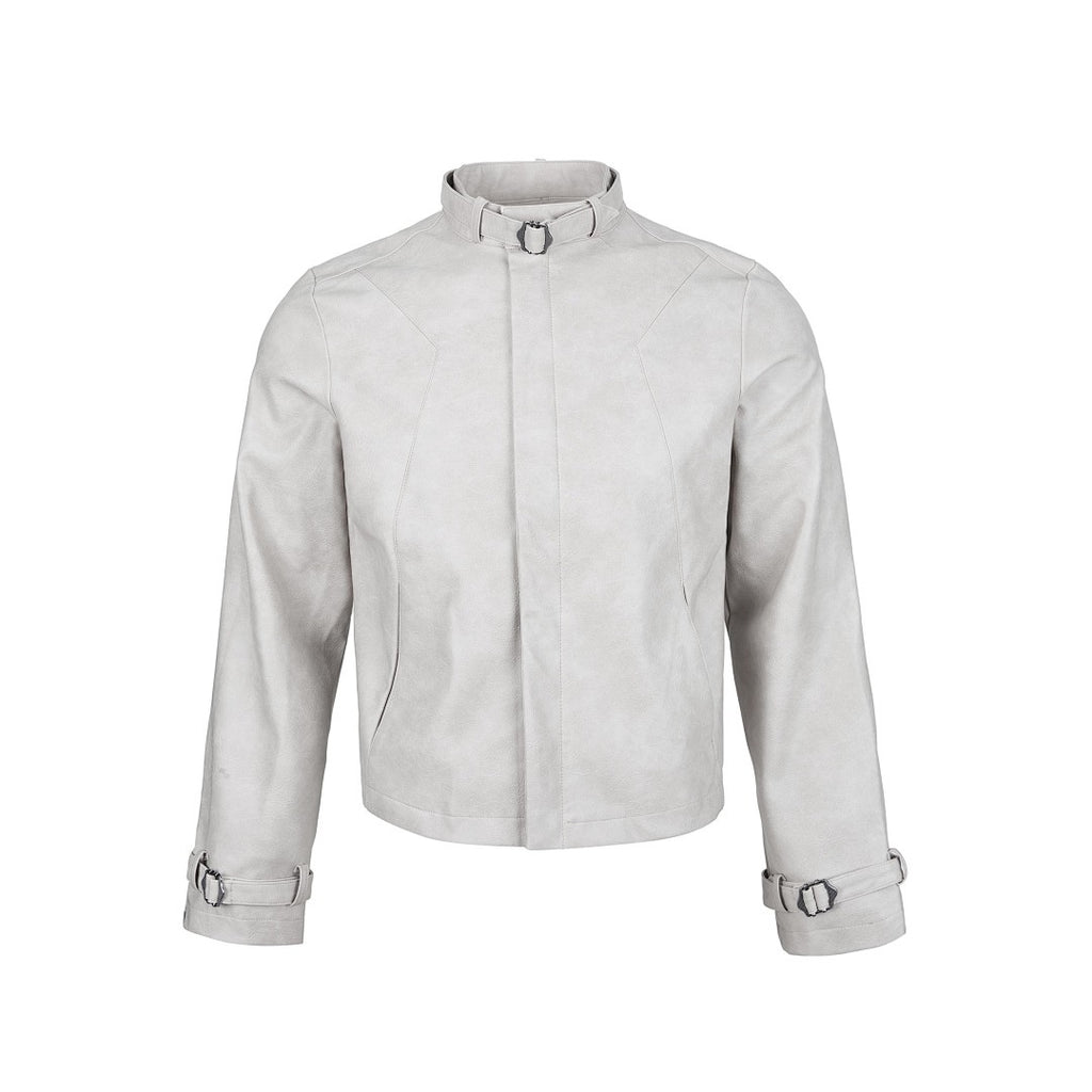 Veste courte en cuir détraqué