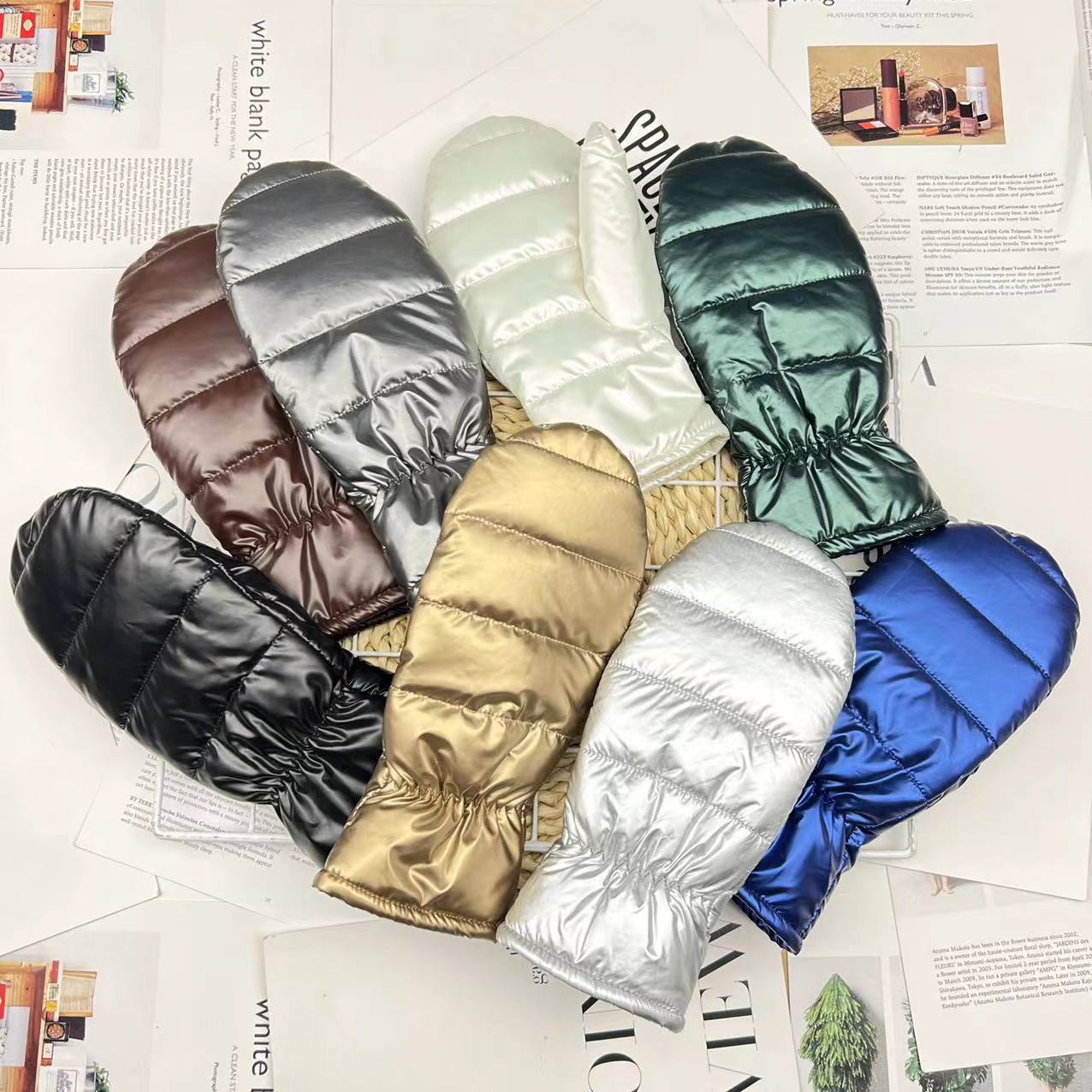 Gants thermiques épais pour femmes et coton