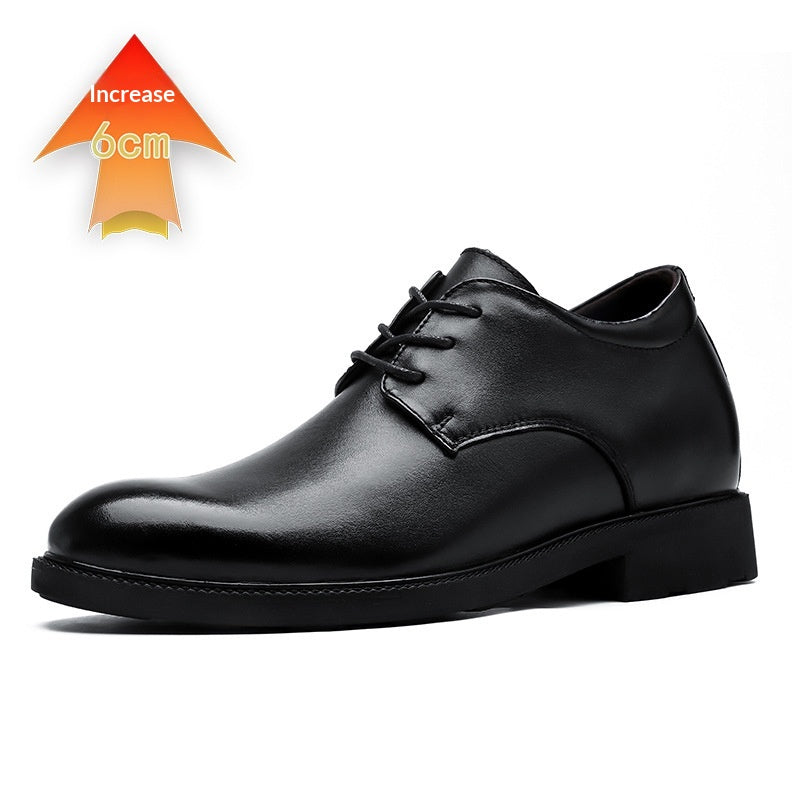 Chaussures en cuir homme avec une semelle intérieure de plus en plus haute cachée pour les affaires