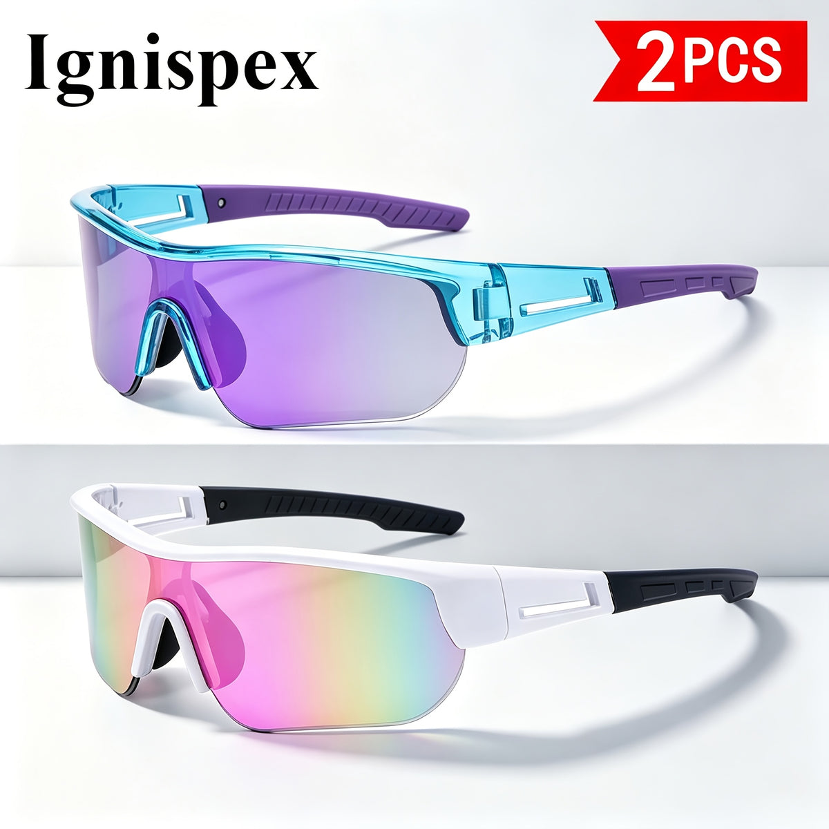 Lunettes de soleil sport 2 Pack pour hommes et femmes