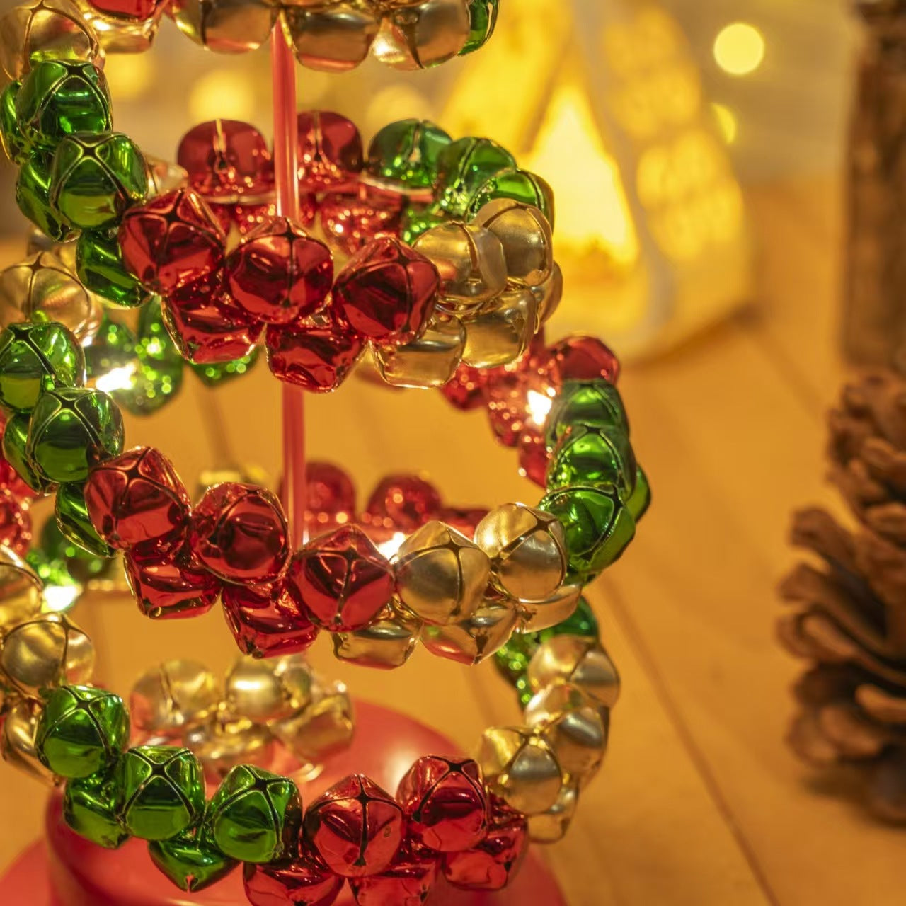 Lumière décorative de l'arbre de Noël de Bell en fer brut LED