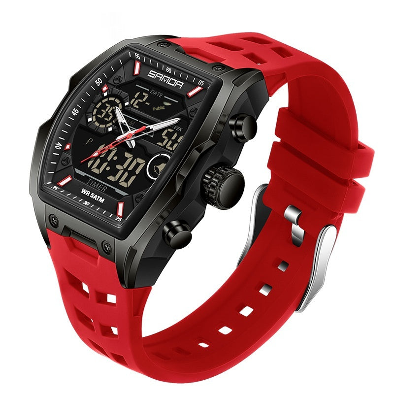 Multifonctionnel Cask-Shaped Luminous Sports Montre électronique
