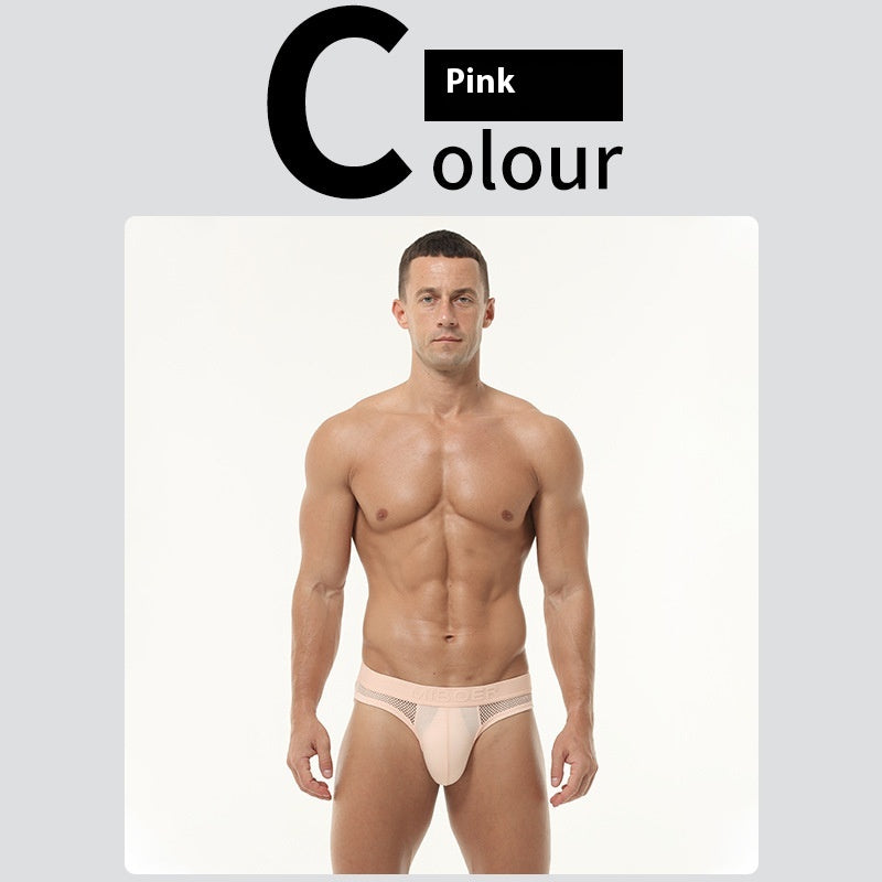 Sexy hommes slips hauts élastique Mesh bas taille culottes