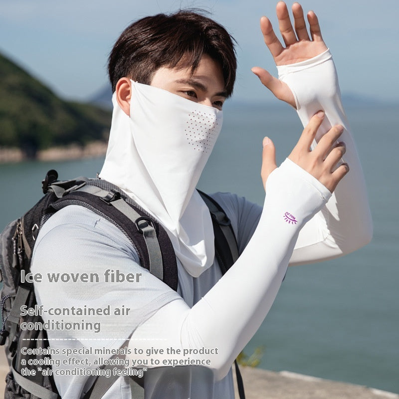 Masque du soleil Écharpe de soie de glace pleine face pour hommes