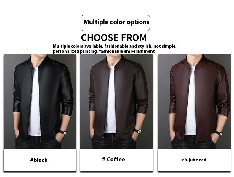 Veste en cuir PU pour hommes