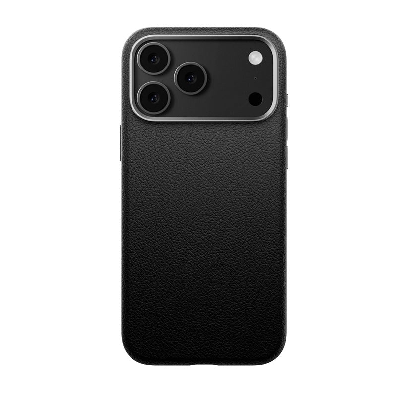 Étui de téléphone magnétique en cuir véritable avec revêtement anti-empreinte