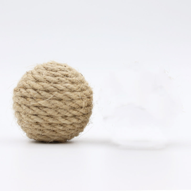 Balle de corde de chanvre animal 45 Cm de couleur naturelle tissée