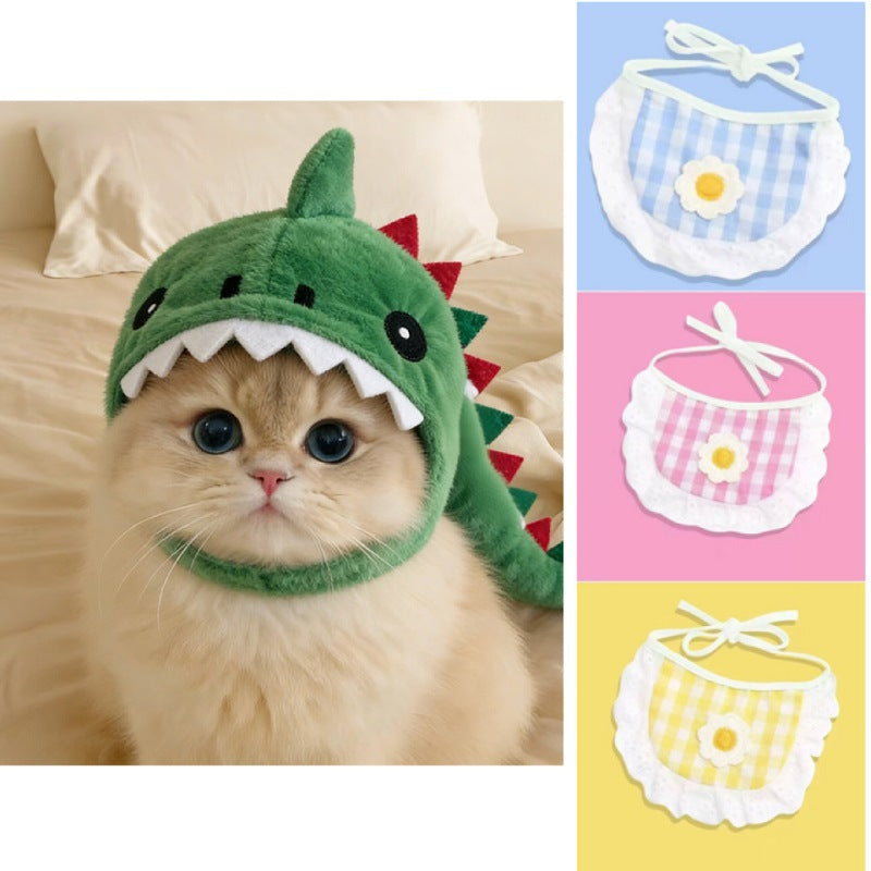 Chapeau chaud à capuche de chat dinosaure