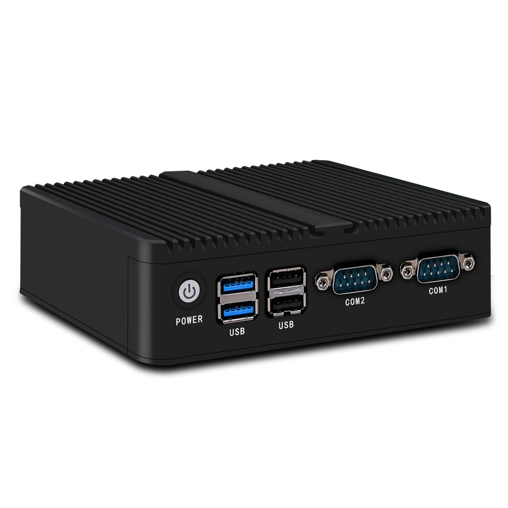 Contrôle industriel Microordinateur à double réseau Quad-core Embedded Fanless Mini-hôte