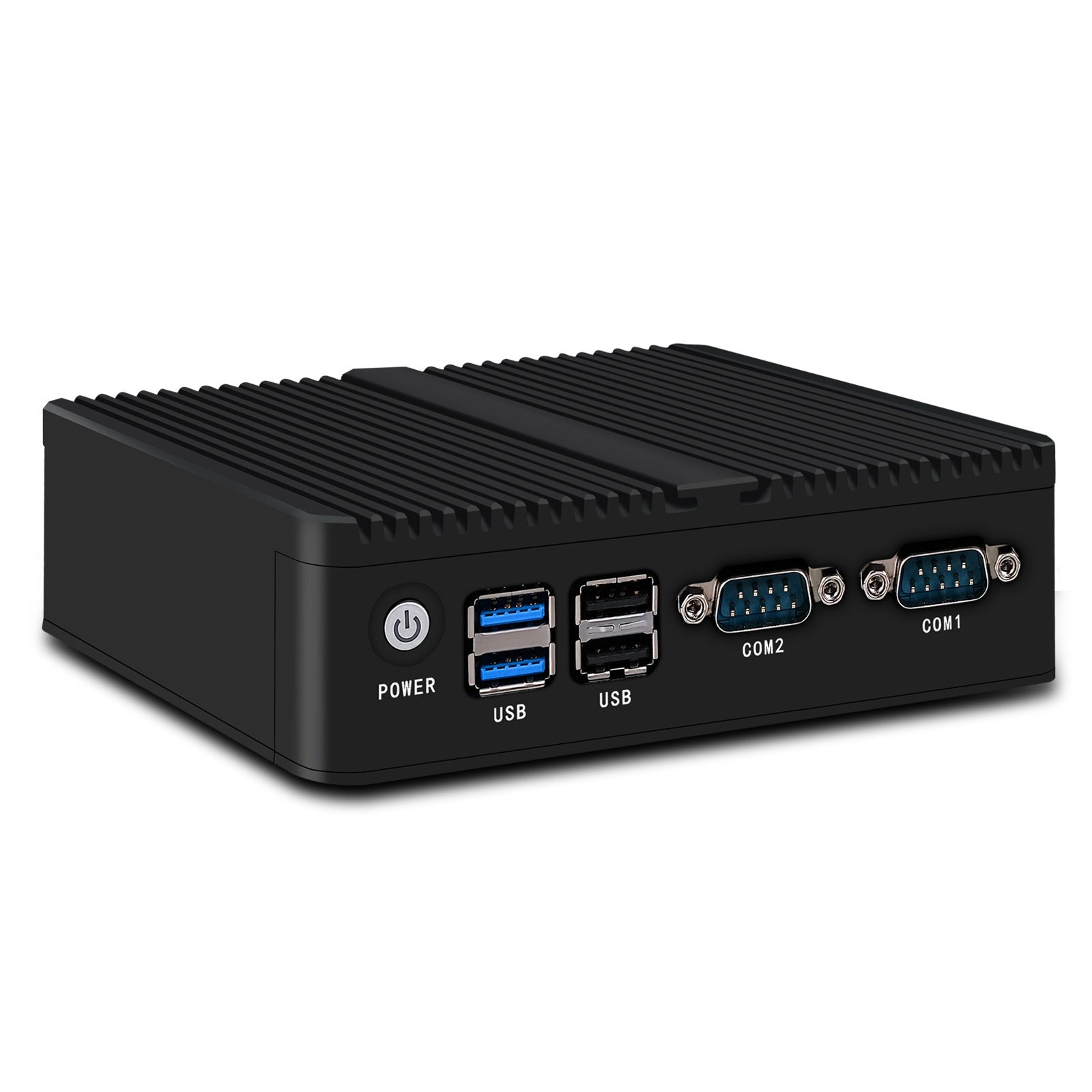 Contrôle industriel Microordinateur à double réseau Quad-core Embedded Fanless Mini-hôte