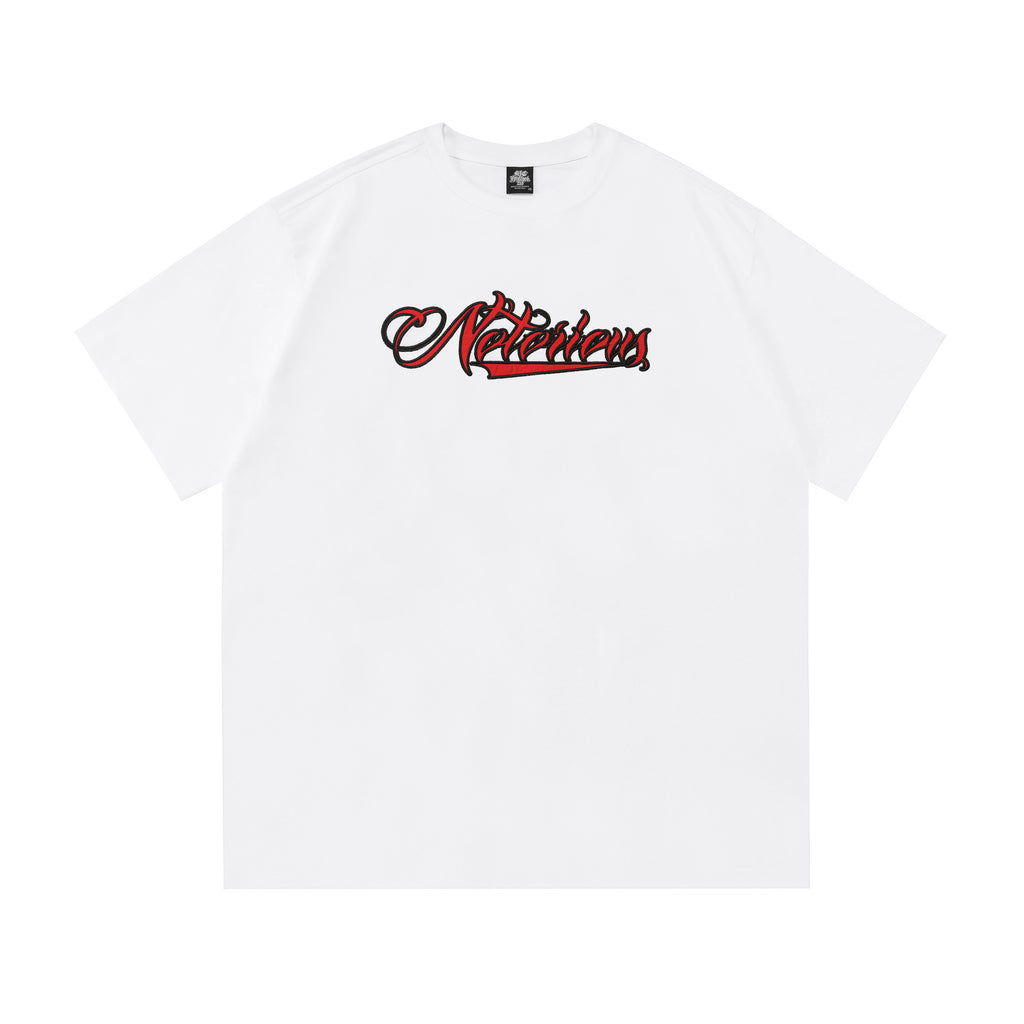 Tee-shirt à manches courtes agrafées brodé plus de taille