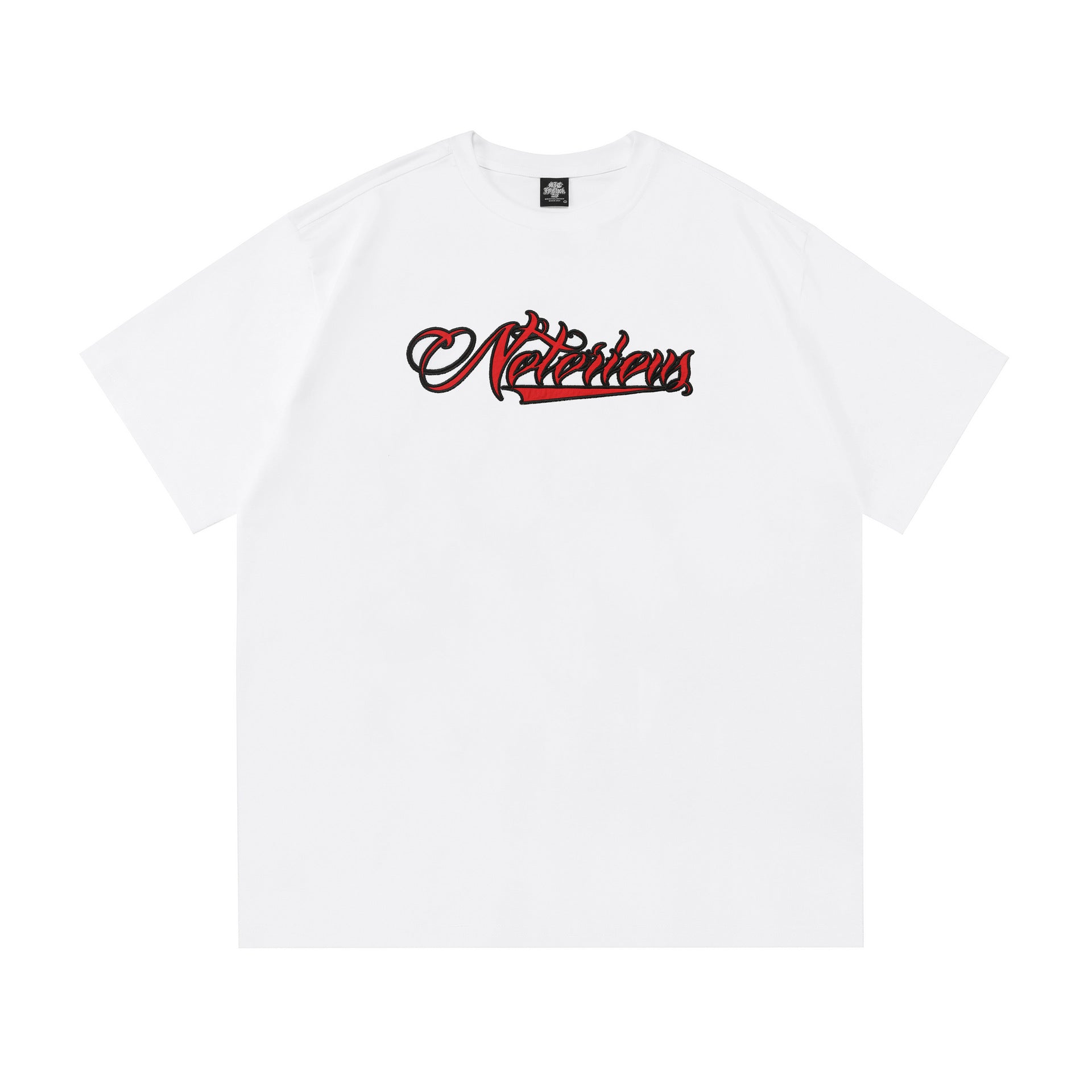 Tee-shirt à manches courtes agrafées brodé plus de taille