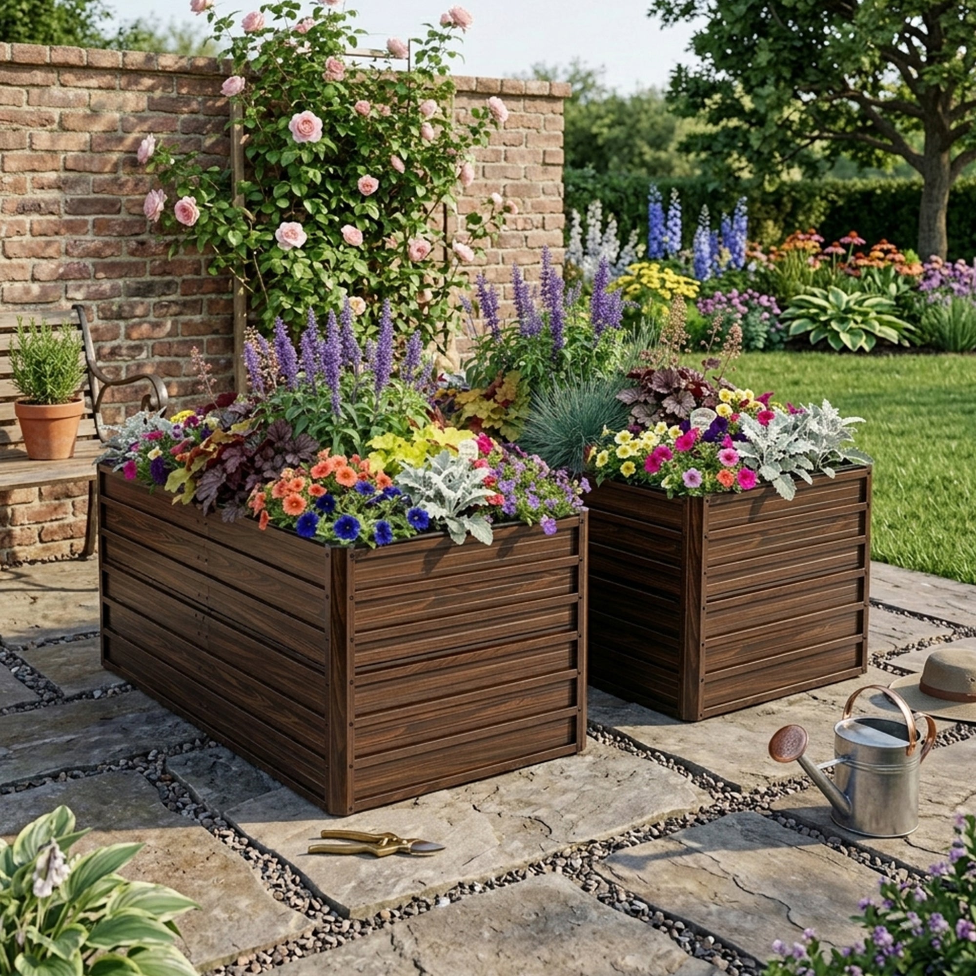 2-Pack 74.6in X35.4inx25in Lit de jardin surélevé