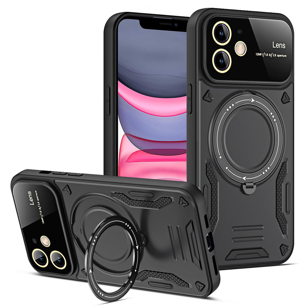 U-bouclier Grande fenêtre Magnetic Bracket Phone Case Advanced Sense Protection Cover