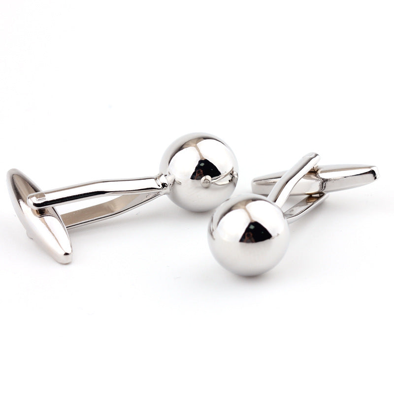 Argent acier boule forme Metal Cufflinks French Shirt Men's Cufflink