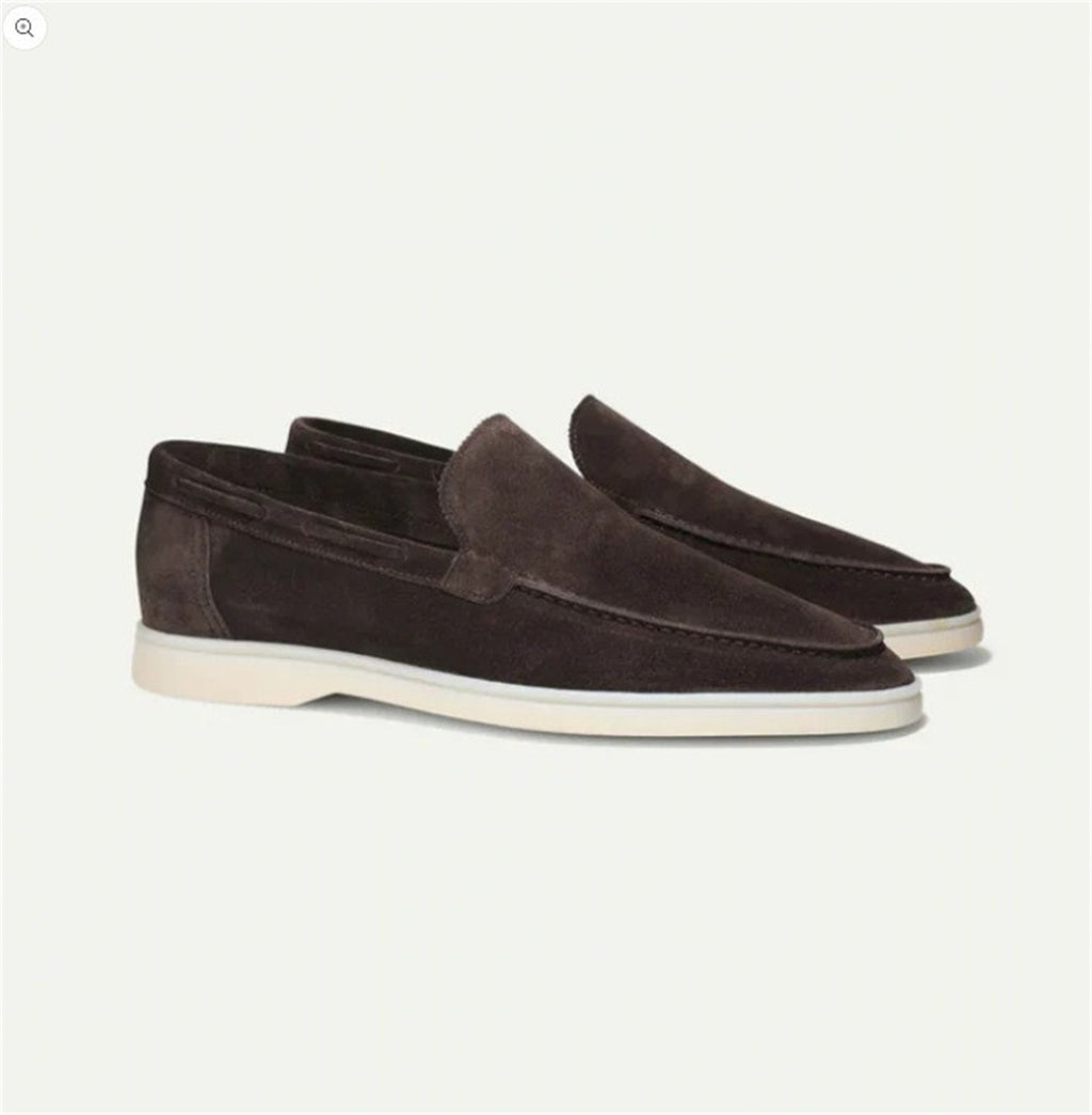 Chaussures plates avec suède givrée