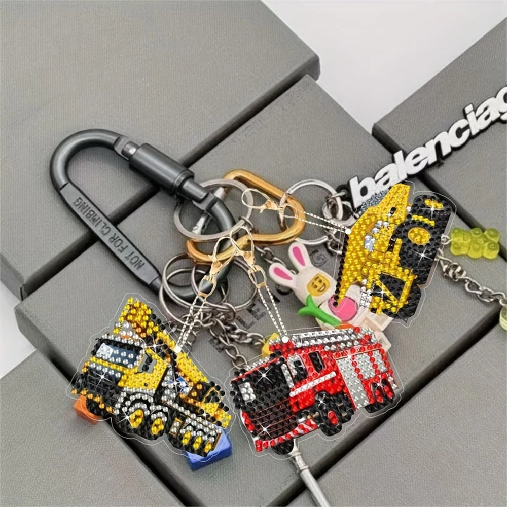 Porte-clés de peinture diamant bricolage - modèles de voiture