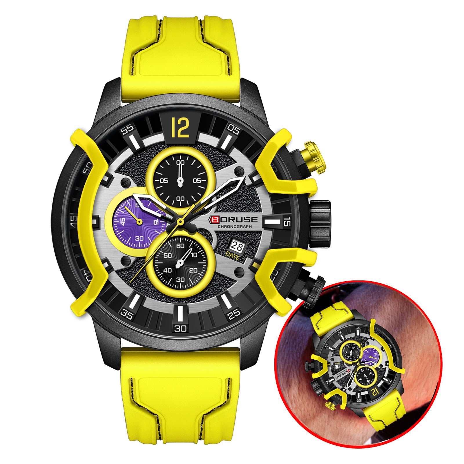 Montre Quartz Lumineuse Homme imperméable multifonctionnelle