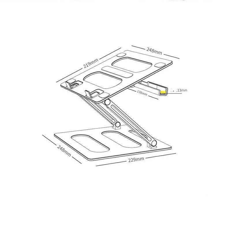 Table de levage réglable pour ordinateur portable en métal