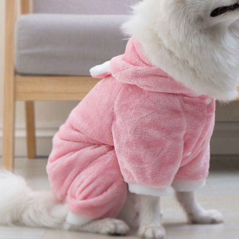 Costume de chien de coq de coq thermique doublé de polaire Vêtements de chat Petit chien