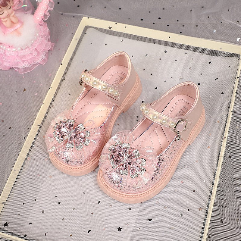 Chaussures en cuir pour filles de printemps et automne