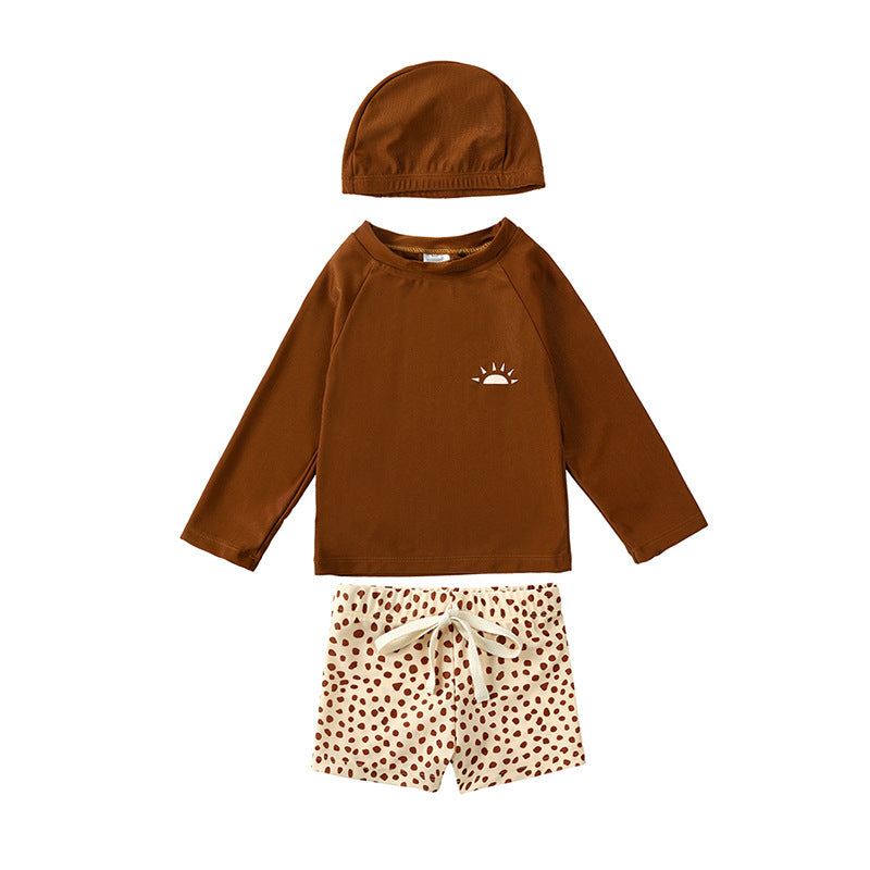 Maillot de bain à manches longues pour enfants d'été à deux manches Instagram-Style