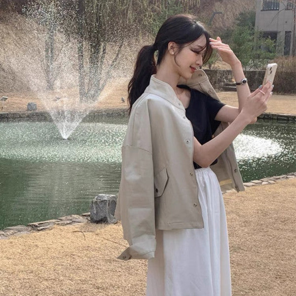 Veste à manches longues à fermeture éclair pour femmes