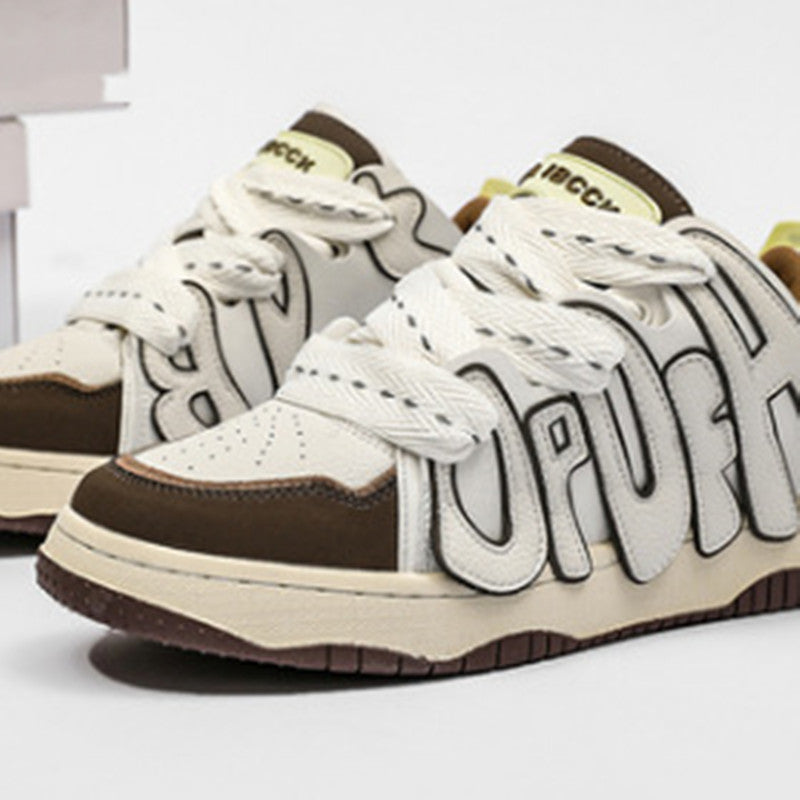 Hommes et femmes Casual Sports Bas épais Alphabet Retro Sneakers