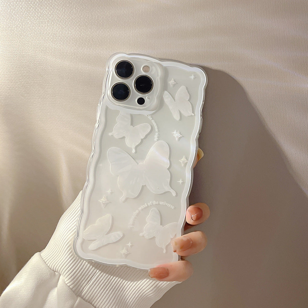 Simple Butterfly moderne affaire téléphonique transparente pour les femmes